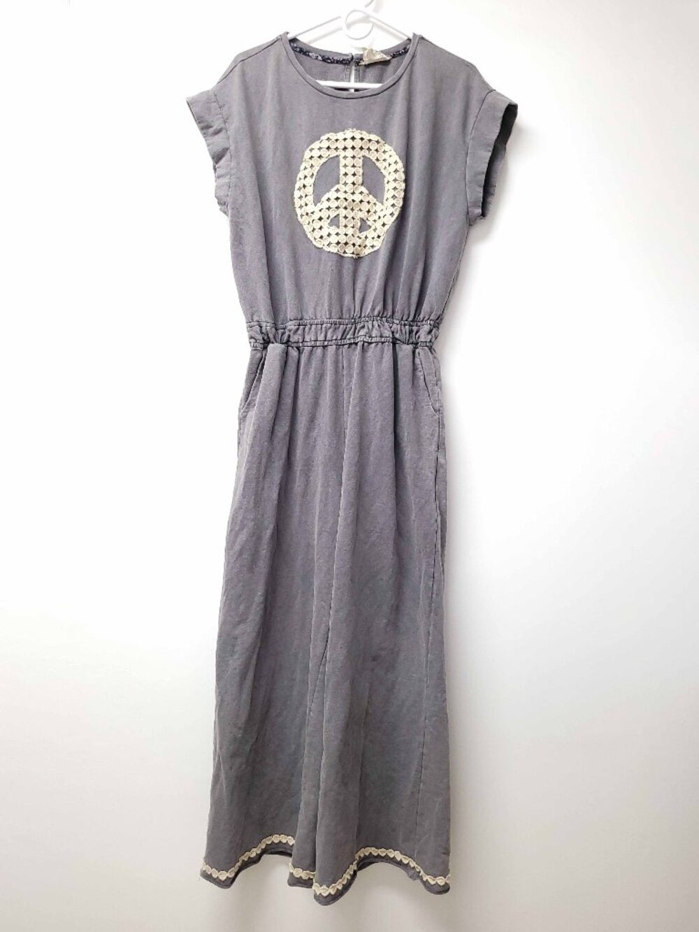 Umgee Short Sleeve Crew Neck Wide Leg Jumpsuit Size L